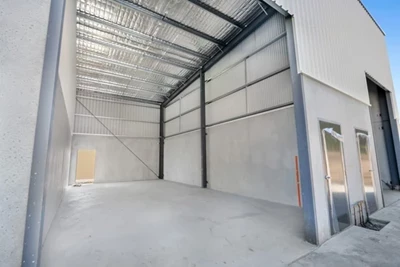Inside a tall garage